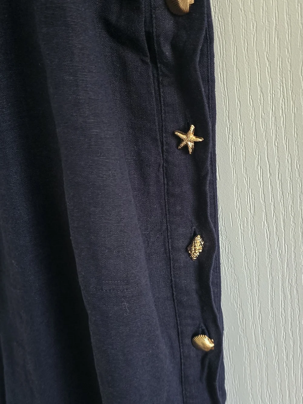 Cynthia Rowley navy Linen dress - Picture 3 of 6